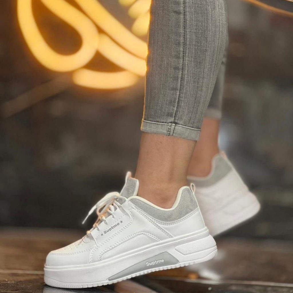 حراج استثنایی کتونی اسپرت دخترانه زنانه مدل جدید ونس رنگ سفید طوسی با ارسال رایگان کد4255