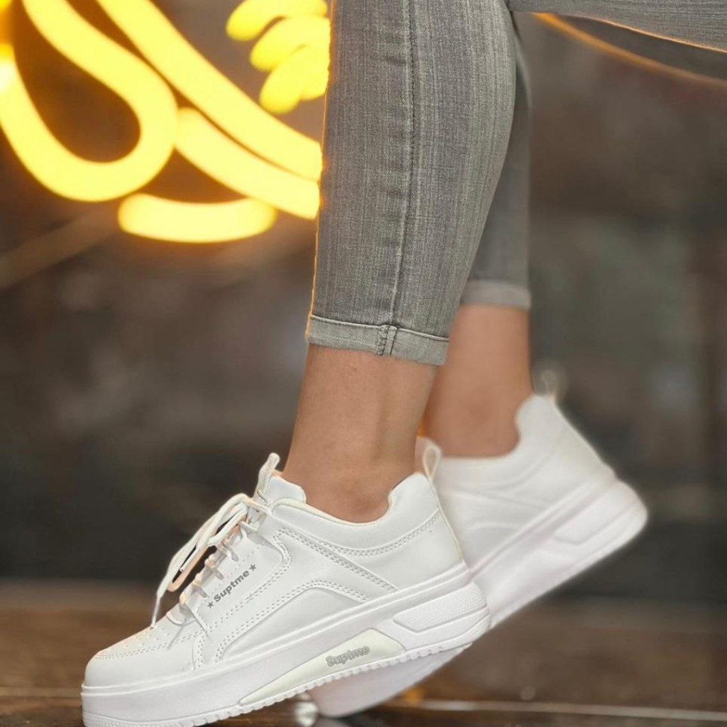 حراج استثنایی کتونی اسپرت دخترانه زنانه مدل جدید ونس رنگ سفید تمام با ارسال رایگان کد4255