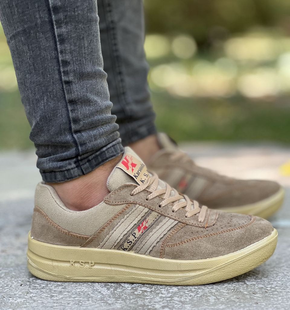 حراااااااج کفش اسپرت و کار مردانه بادوام و جذاب رنگ کرمی کد 3610