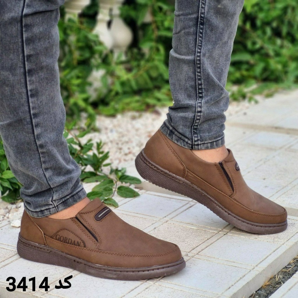 حراج جذاب  کفش مجلسی و طبی مردانه پسرانه شیک و راحت رنگ قهوه ای باارسال رایگان