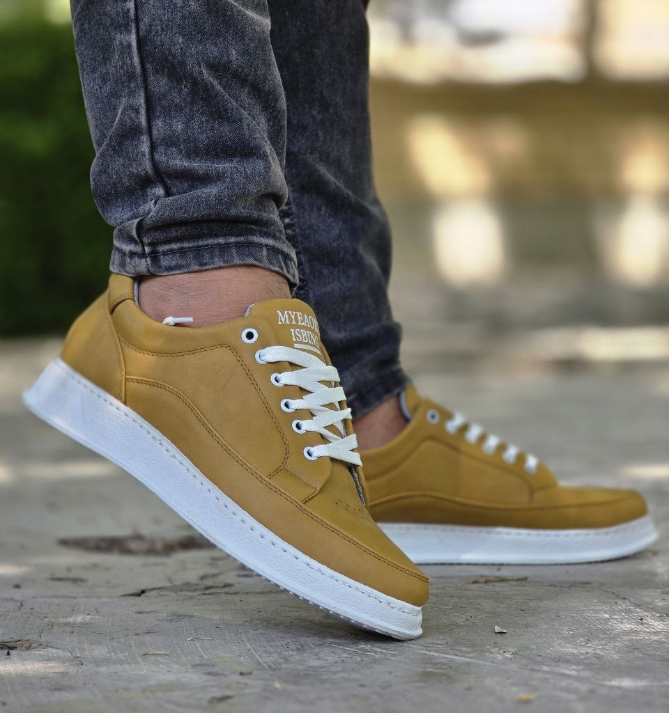 فروش فوق العاده کفش اسپرت  مردانه مدل ونس  با طراحی شیک و خاص  رنگ خردلی