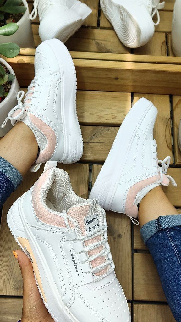 حراج استثنایی کتونی  دخترانه  زنانه مدل جدید ونس  رنگ سفیدگلبهی  با ارسال رایگان  کد4257