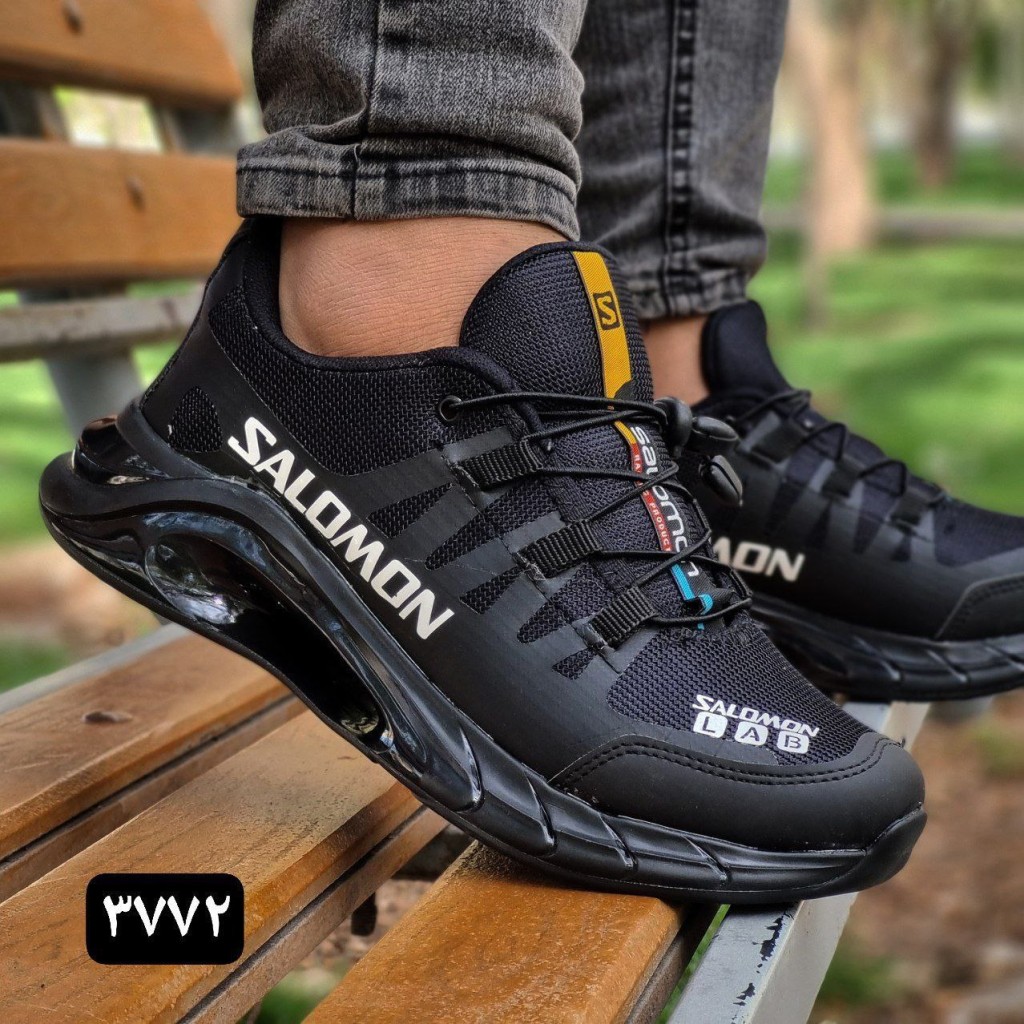 کفش اسپرت مردانه مدل سالامون زیره تونلی با کیفیت بالا مشکی سفید  با ارسال رایگان