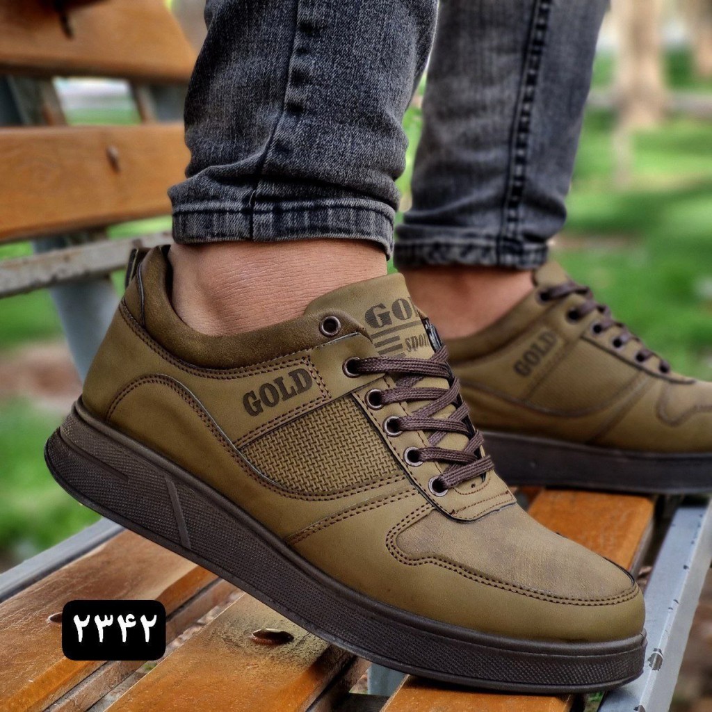 کفش اسپرت مردانه مدل گلدبا کیفت بسیار بالا  زیتونی ارسال رایگان