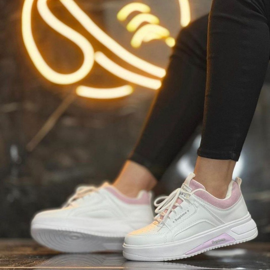 حراج استثنایی کتونی  دخترانه  زنانه مدل جدید ونس  رنگ سفیدگلبهی  با ارسال رایگان  کد4257