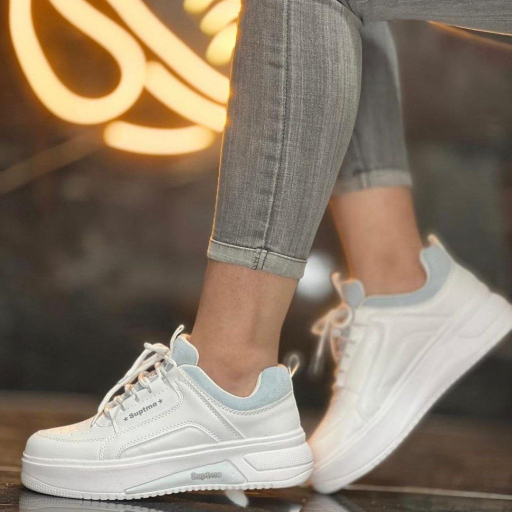 حراج استثنایی کتونی  اسپرت دخترانه  زنانه مدل جدید ونس  رنگ سفید آبی با ارسال رایگان  کد4447