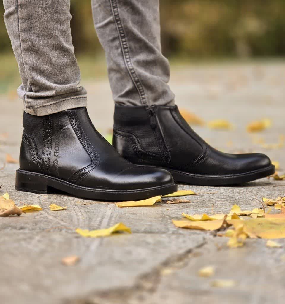 حرااااااج ویژه  این هفته کفش نیم بوت اسپرت مجلسی پسرانه و مردانه  بغل زیپ رنگ قهوه ای مدرن و خاص  با ارسال رایگان