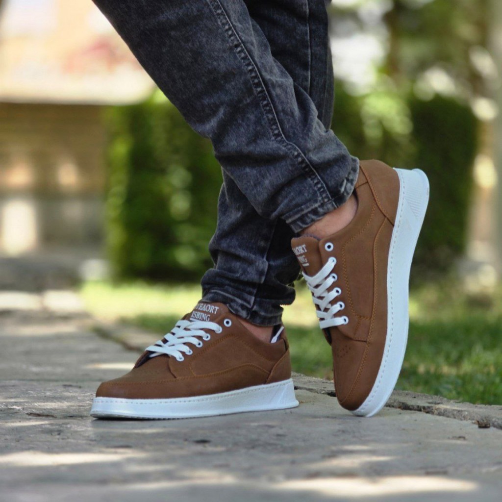 فروش فوق العاده کفش اسپرت  مردانه مدل ونس  با طراحی شیک و خاص  رنگ خردلی  باارسال رایگان