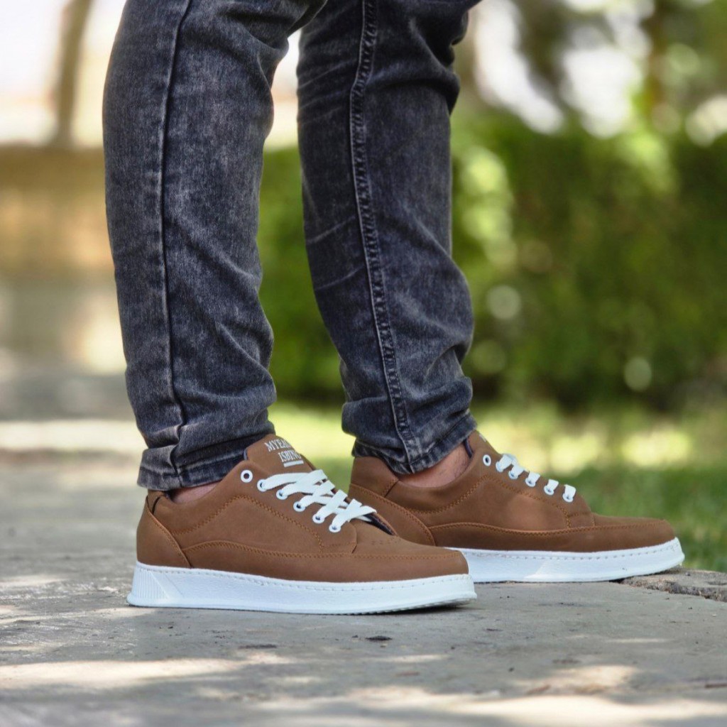 فروش فوق العاده کفش اسپرت  مردانه مدل ونس  با طراحی شیک و خاص  رنگ خردلی  باارسال رایگان