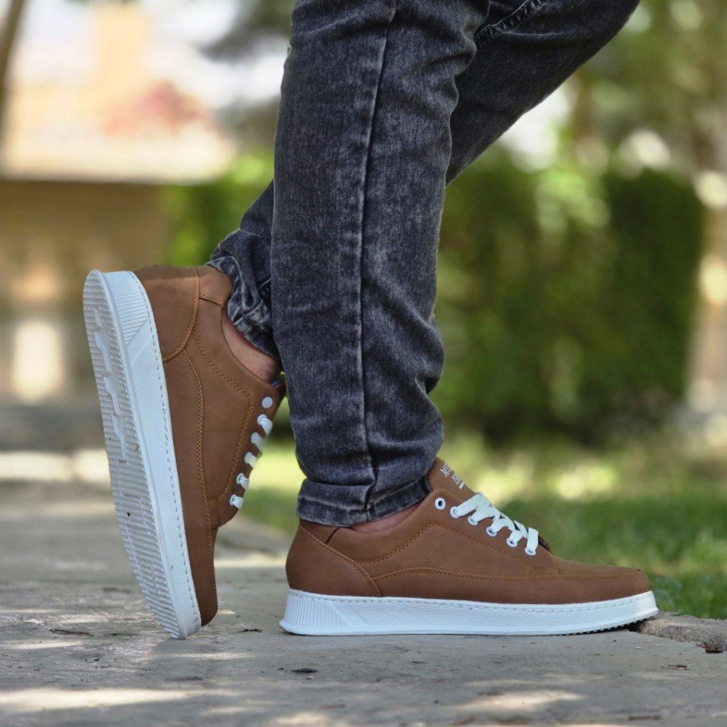 فروش فوق العاده کفش اسپرت  مردانه مدل ونس  با طراحی شیک و خاص  رنگ خردلی  باارسال رایگان