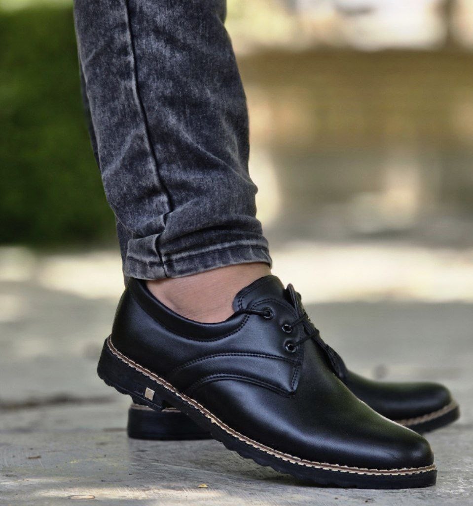 تخفیف فوق العاده کفش مجلسی مردانه پسرانه بندی  شیک و جذاب رنگ مشکی  باارسال رایگان