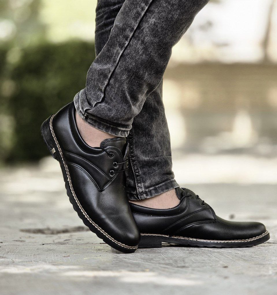 حراااااجی کفش مجلسی مردانه پسرانه بندی  شیک و مقاوم رنگ مشکی  باارسال رایگان