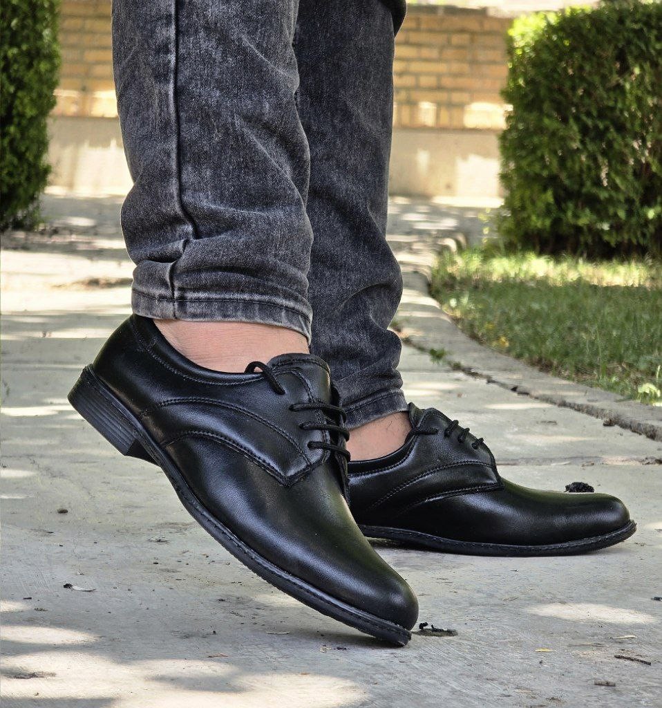 حراااااجی کفش مجلسی مردانه پسرانه بندی  شیک و مقاوم رنگ مشکی  باارسال رایگان