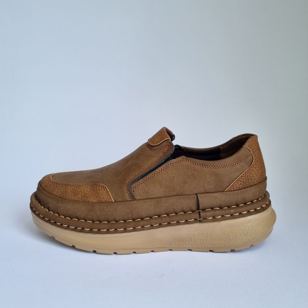 تخفیف  کفش طبی استاندارد مردانه مدل جدید بسیار نرم و راحت رنگ سدری با ارسال رایگان