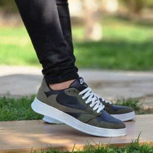 آفررر استثنایی کفش کتونی ونس اسپرت پسرانه مردانه مدل نایک مناسب استفاده روزمره رنگ مشکی سبز با کد ۵۲۰۸ با ارسال رایگان