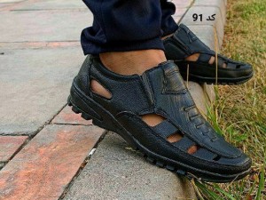 حراج کفش تابستانه مردانه طبی  خاص و عالی رنگ مشکی کد 91