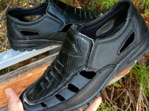 حراج کفش تابستانه مردانه طبی زیبا رنگ مشکی  کد 91