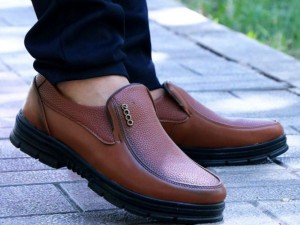 حراج کفش مجلسی مردانه زیره دور دوخت  عسلی بادوام