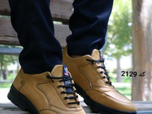 حراج کفش مجلسی اسپرت مردانه  کد 2127 ا ارسال رایگان عسلی