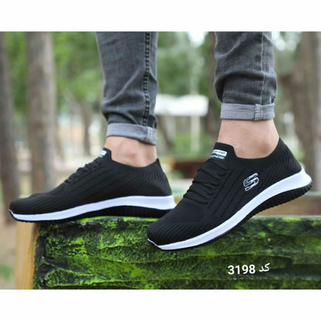 حراج  بزرگ کفش اسپرت و پیاده روی  زنانه مدل اسکیچرز مشکی کد 4044 با ارسال رایگان