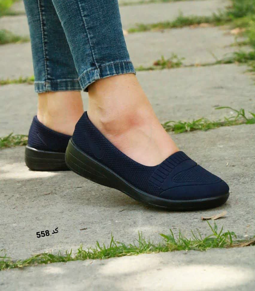 حراج استثنایی کفش طبی دست دوخت زنانه رنگ سرمه ای