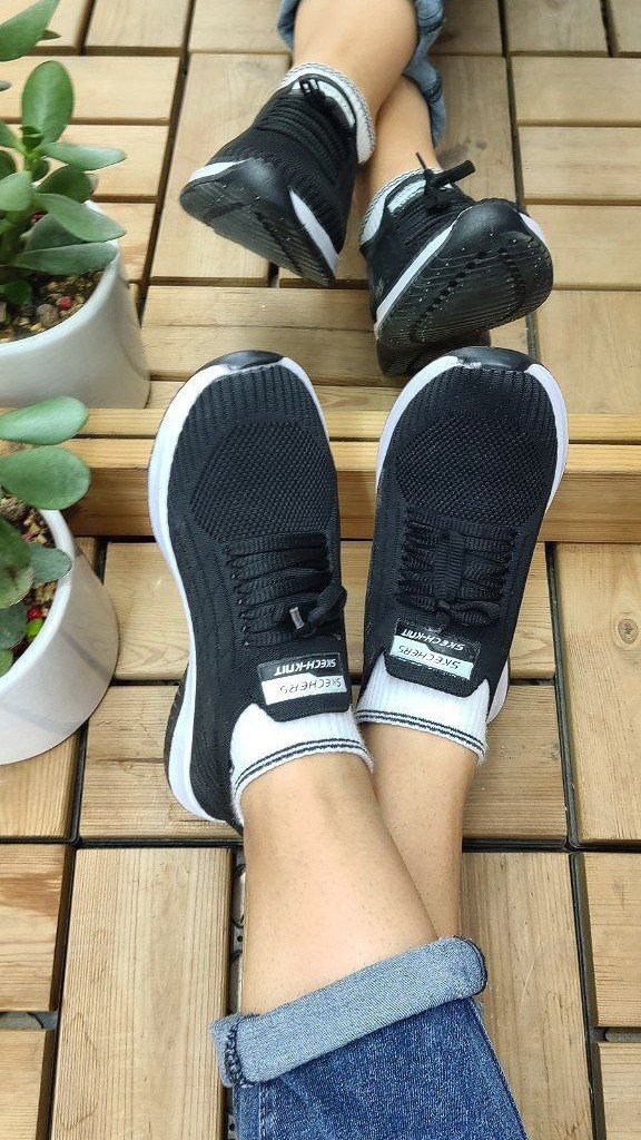 حراج  بزرگ کفش اسپرت و پیاده روی  زنانه مدل اسکیچرز مشکی کد 4044 با ارسال رایگان