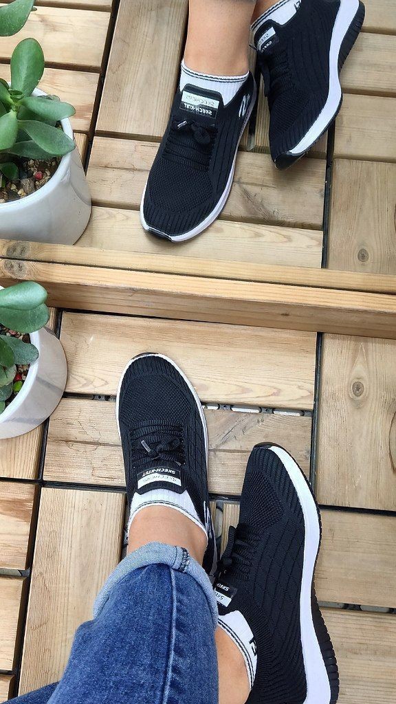 حراج  بزرگ کفش اسپرت و پیاده روی  زنانه مدل اسکیچرز مشکی کد 4044 با ارسال رایگان