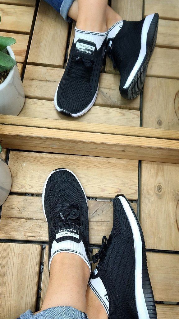 حراج  بزرگ کفش اسپرت و پیاده روی  زنانه مدل اسکیچرز مشکی کد 4044 با ارسال رایگان