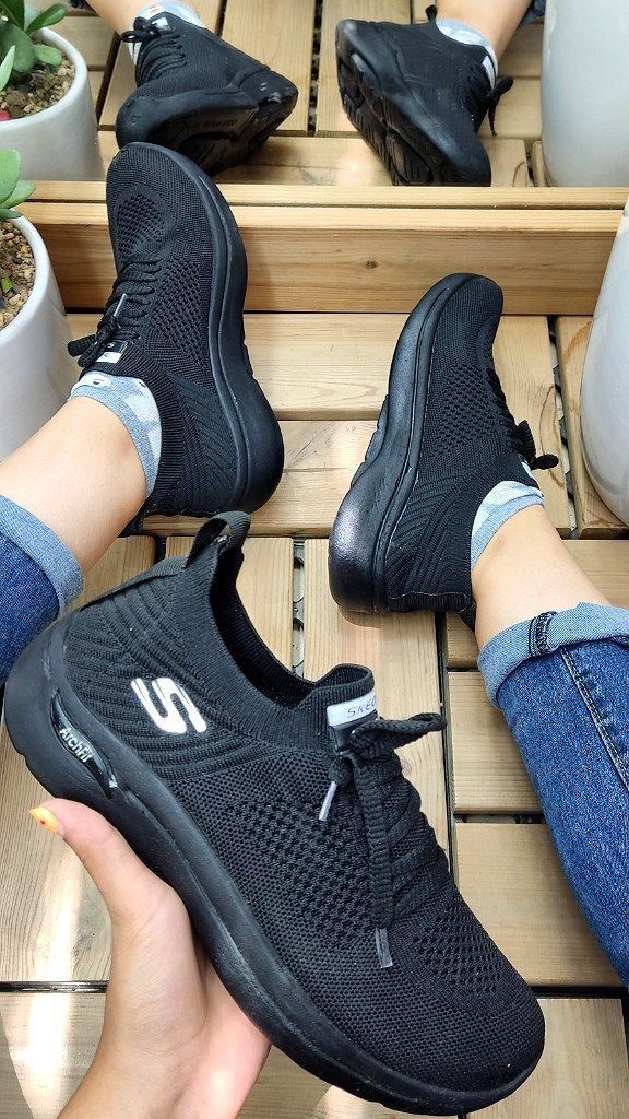 فروش فوق العاده این هفته کفش اسپرت و پیاده روی  زنانه دخترانه مدل اسکیچرز مشکی تمام    کد4254 با ارسال رایگان