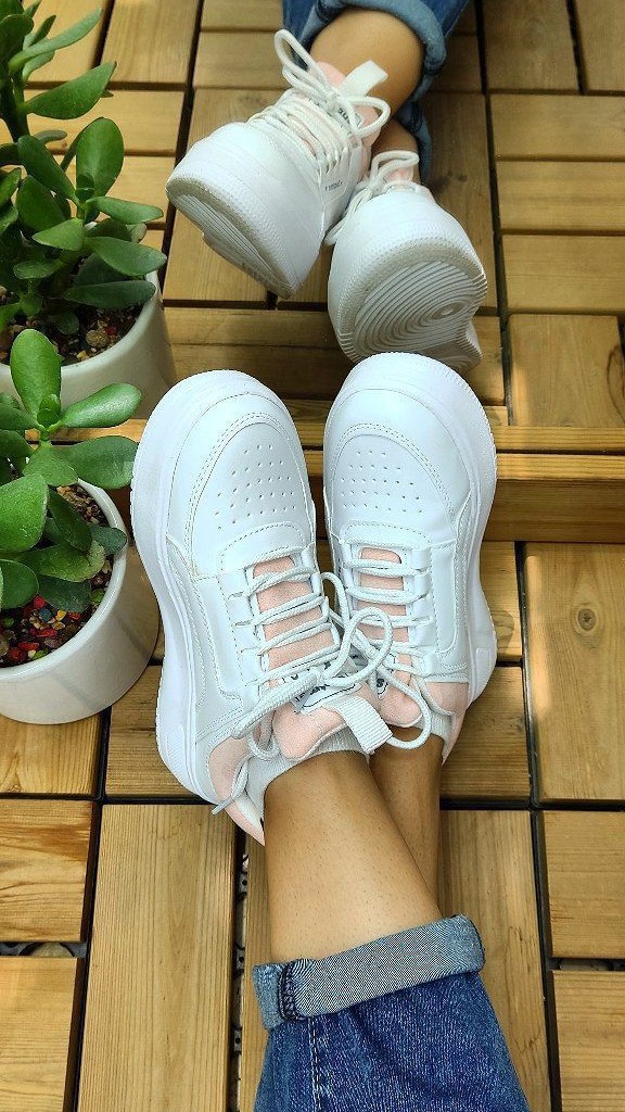 حراج استثنایی کتونی  دخترانه  زنانه مدل جدید ونس  رنگ سفیدگلبهی  با ارسال رایگان  کد4257