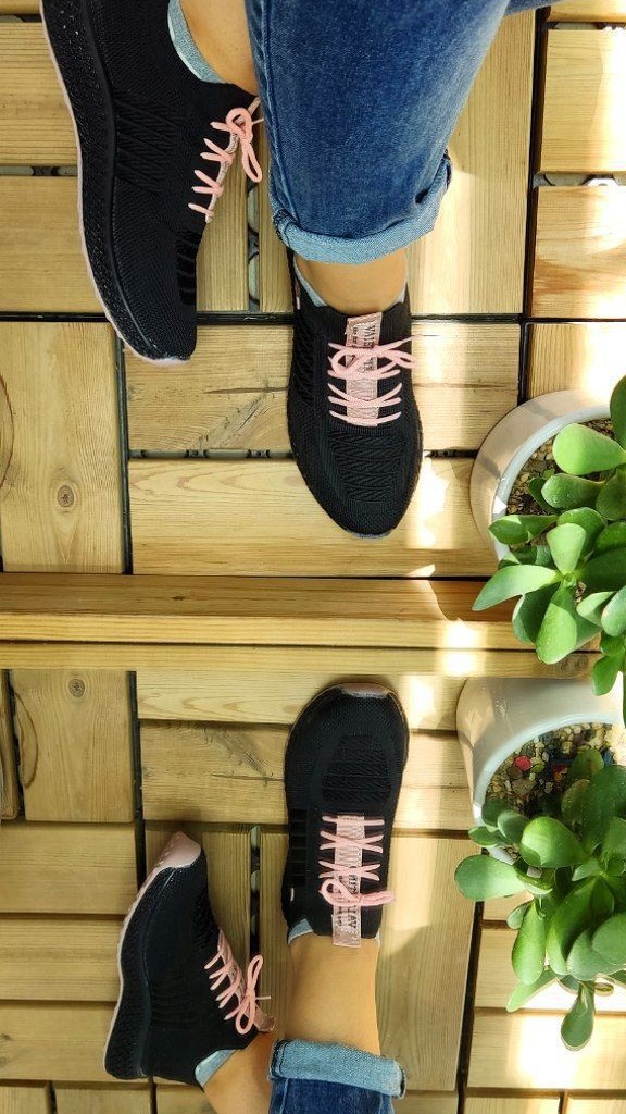 حراج  بزرگ کفش اسپرت و پیاده روی  زنانه جورابی مدل FASHION سفید صورتی کد4345با ارسال رایگان