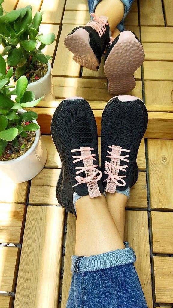 حراج  بزرگ کفش اسپرت و پیاده روی  زنانه جورابی مدل FASHION سفید صورتی کد4345با ارسال رایگان