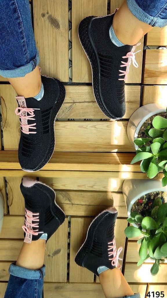 حراج  بزرگ کفش اسپرت و پیاده روی  زنانه جورابی مدل FASHION سفید صورتی کد4345با ارسال رایگان