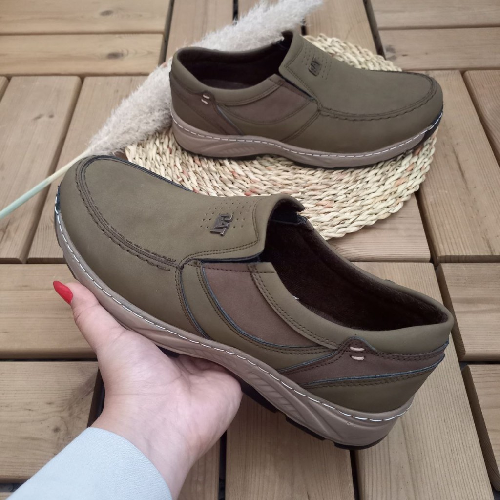 حراج فوق العاده کفش طبی استاندارد اداری مجلسی مردانه زیره دورنگ  قهوه ای با ارسال رایگان