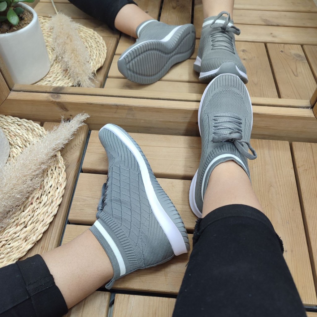 فروش فوق العاده کفش اسپرت و پیاده روی  زنانه دخترانه مدل اسکیچرز طوسی تمام با ارسال رایگان