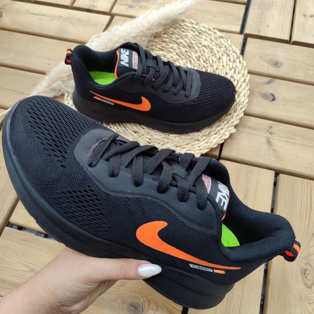 کفش مدل نایک مردانه پسرانه به رنگ مشکی نایک مشکی نایک نارنجی با ارسال رایگان کد 3585