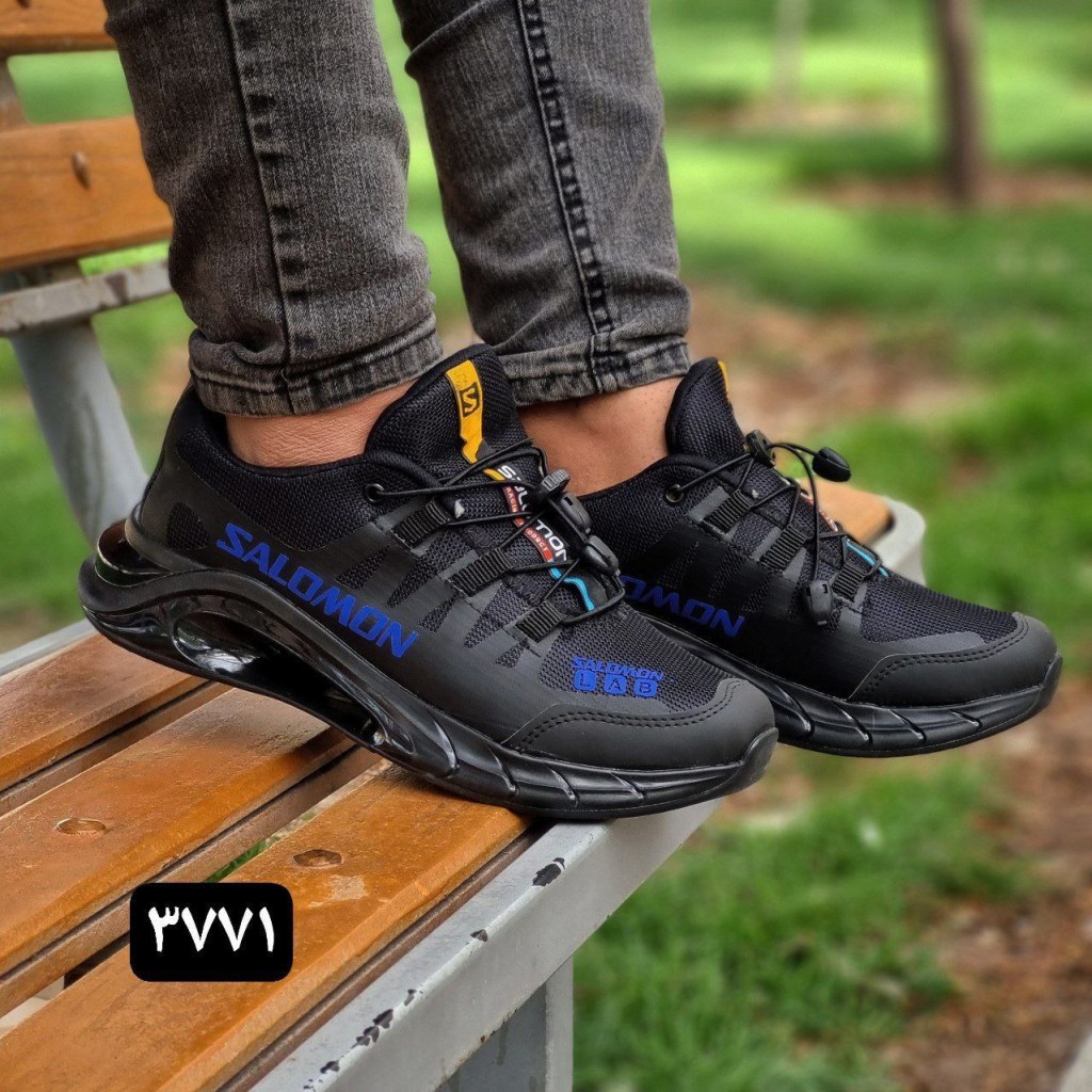 کفش اسپرت مردانه مدل سالامون زیره تونلی با کیفیت بالا مشکی سفید  با ارسال رایگان