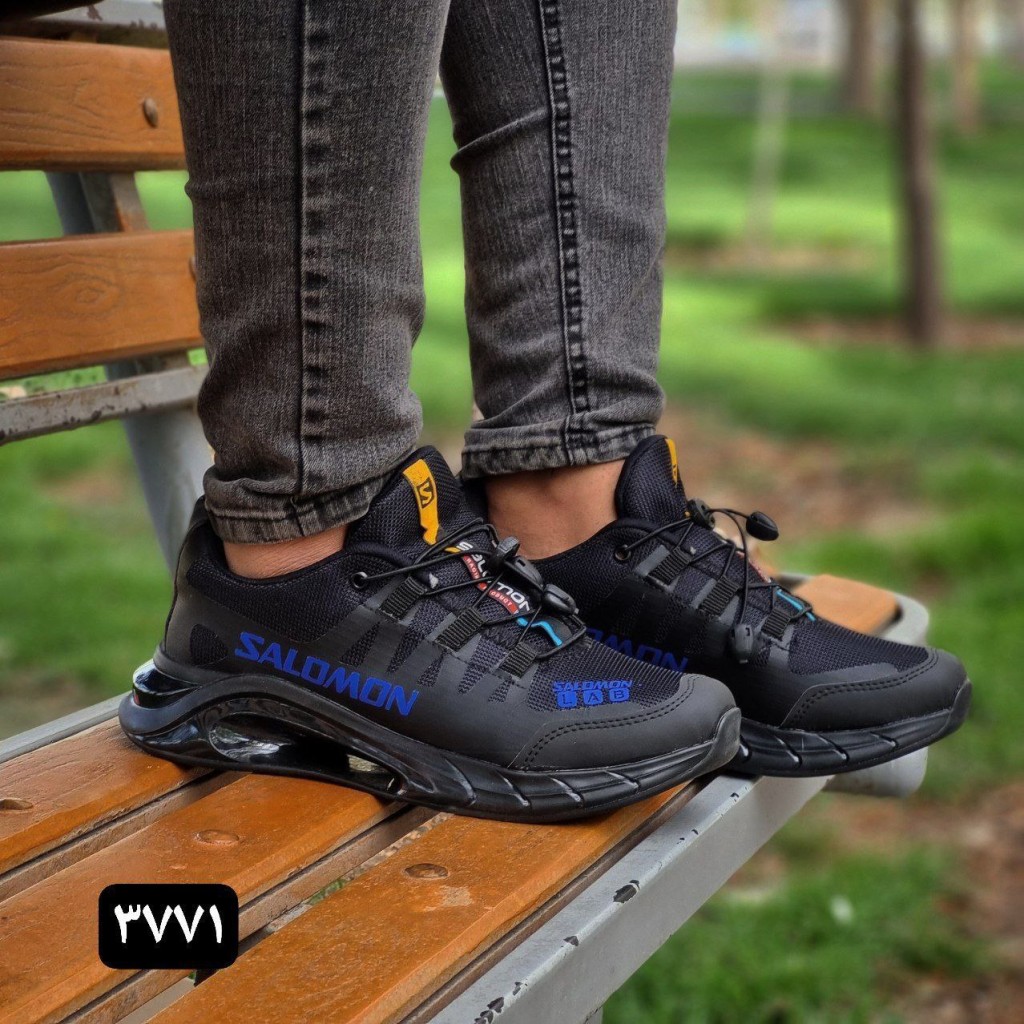 کفش اسپرت مردانه مدل سالامون زیره تونلی با کیفیت بالا مشکی سفید  با ارسال رایگان