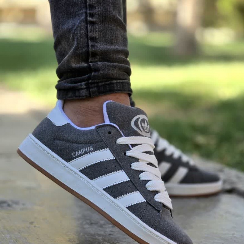 حراج باورنکردنی  کفش اسپرت ونس مردانه پسرانه مدل کامپوس campus زیره  پیو رنگ طوسی تیره پرفروش  با ارسال رایگان