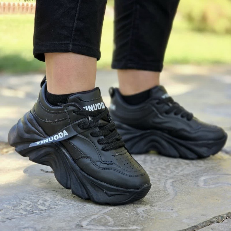 حراج باورنکردنی کفش اسپرت دخترانه زنانه مدل یوندا  YINOUDA راحت و سبک  رنگ مشکی تمام  خاص با ارسال رایگان