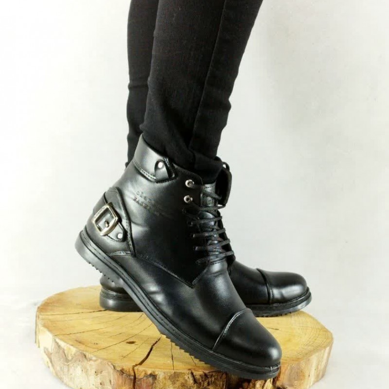 حراج پاییزه  نیم بوت مردانه و پسرانه  بادوام  و مقاوم  رنگ مشکی  باارسال رایگان کد 2194