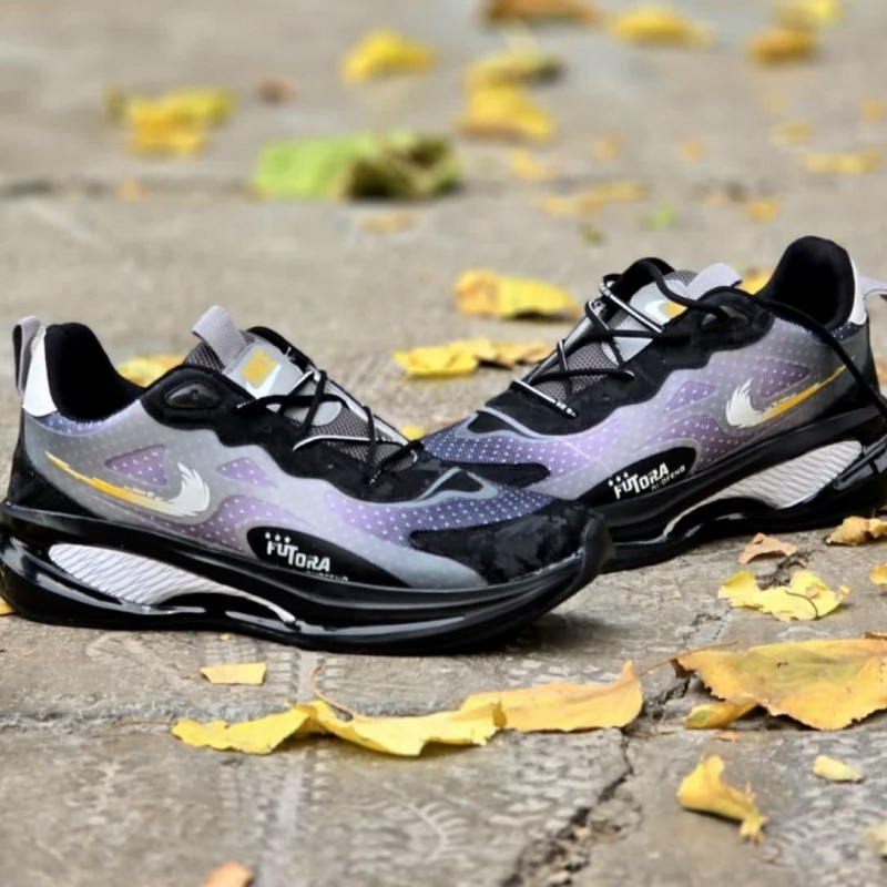 حراج  پاییزه این هفته کفش اسپرت کتونی مردانه پسرانه مدل نایک زیره کپسولی  رنگ مشکی طوسی یاسی  با ارسال رایگان