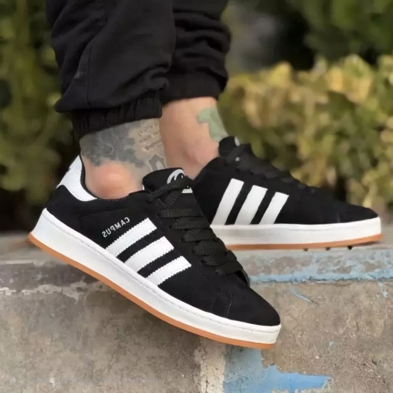 فروش فوق جذاب کفش اسپرت ونس مردانه پسرانه مدل کامپوس campus بسیار نرم و راحت رنگ مشکی سفید با ارسال رایگان