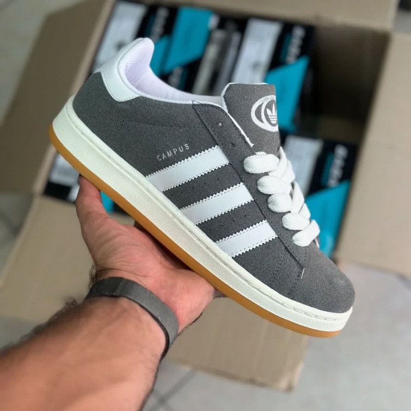 حراااااااج کفش اسپرت ونس مردانه پسرانه مدل کامپوس campus فوق العاده عالی  رنگ طوسی تیره سفید با ارسال رایگان