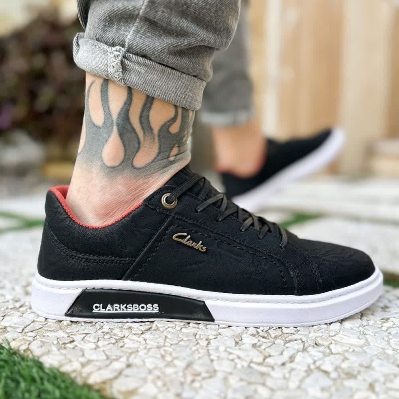 حراج باور نکردنی کفش اسپرت ونس مردانه پسرانه مدل کلارک پرفروش و پرطرفدار رنگ مشکی زیره سفید  با ارسال رایگان