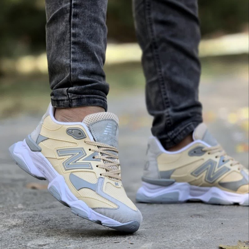 حرااااج کفش کتونی اسپرت مردانه و پسرانه مدل نیوبالانس به روز و باکیفیت  رنگ کرم طوسی  با ارسال رایگان