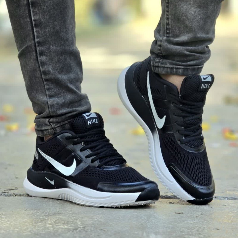 فروش فوق العاده خاص کفش کتونی اسپرت مردانه  پسرانه مدل نایک اسپیسر بسیار عالی و باکیفیت رنگ مشکی سفید  با ارسال رایگان