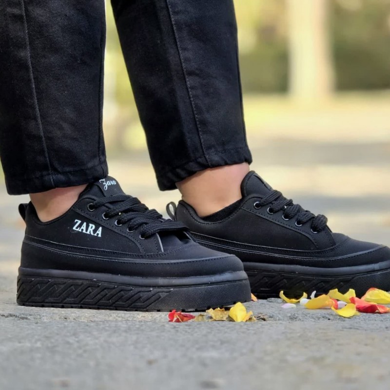 فروش بی نظیر کفش اسپرت دخترانه زنانه مدل زارا فوق العاده شیک و جدید  رنگ مشکی با ارسال رایگان