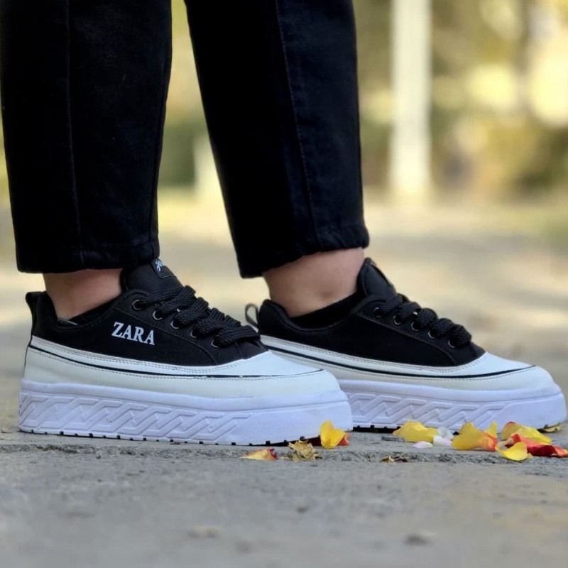 حراج بی نظیر کفش اسپرت دخترانه زنانه مدل زارا  پرفروش و به روز رنگ سفید مشکی با ارسال رایگان