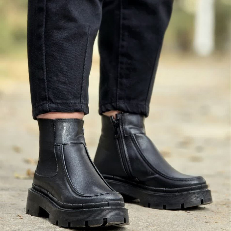 حراج جذاب کفش نیم بوت زنانه دخترانه مدل مونا زیبا و به روز  رنگ مشکی باارسال رایگان